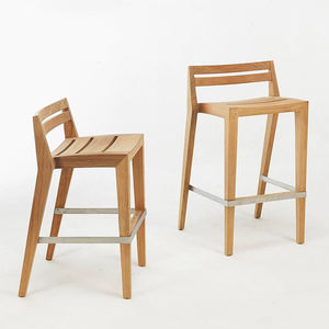 Taburete de mostrador de Bar barato de gran oferta, taburete moderno de madera maciza de Fresno para cocina, sillas de comedor redondas de cuero, muebles de Bar - Product Image 2