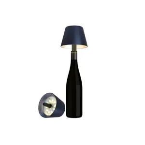 Atmosphère décorative romantique étanche créative moderne LED Rechargeable Bar bouteille de vin Base lampe de bureau Table tactile sans fil
