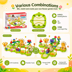 Set de Construcción de Vías de <span class=keywords><strong>Tren</strong></span> <span class=keywords><strong>El</strong></span>éctrico EPT para Niños, Juguete de Ferrocarril para Jardín o Parque de Diversiones con Flores e Insectos, Edades 3+ - Product Image 2