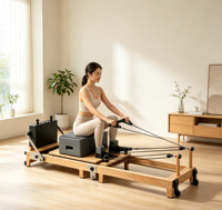 Offre Spéciale : Reformer Pilates en Bois Pliable et Écologique pour Entraînement à Domicile et en Studio de Yoga