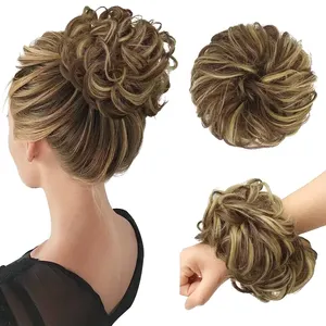 Groothandel Haarbroodje Maker Synthetisch Rommelig Haar Elegant Rommelig Donut Broodjes Chignon Met Elastisch Haartouw Voor Dagelijks Gebruik