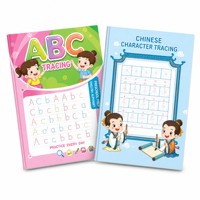 Cahier d'exercices de traçage des lettres ABC pour enfants d'âge préscolaire, ensemble de cahiers 2-en-1 pour la pratique de l'écriture des caractères chinois, préparation à la maternelle