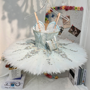 Robe de Ballet imprimée lac des cygnes blanc pour adultes enfants adulte enfant Tutu crêpe ballerine Performance porter femmes filles Western - Product Image 2