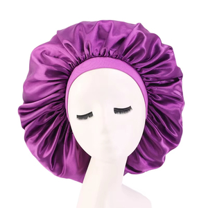 Nouveau bonnet de nuit en satin soyeux et doux pour femme, couleur unie, élégant, élastique, pour la douche et le bain - Product Image 6
