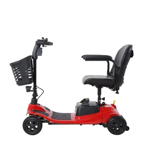 Patinete eléctrico plegable para personas mayores, Scooter de cuatro ruedas con respaldo de 24V, 100-200w, productos de China