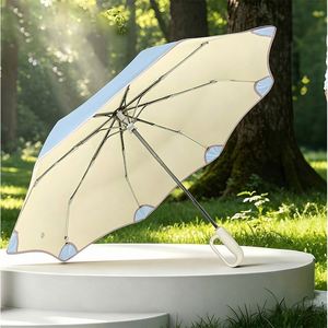 Fully Automatic Folding Rounded Corner Anti-Puncture Anti-Rebound Sunshade <b>Umbrella</b> With Colored Rubber Buckle - Product Image 2