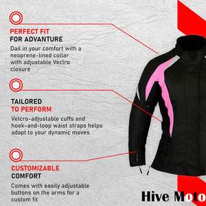 Bacca Moto de alta calidad para mujer impermeable Cordura motocicleta Biker chaqueta CE para armadura chaleco para damas Motocross montar - Product Image 4