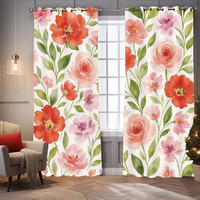 Rideaux occultants floraux, imprimé de fleurs colorées bohèmes, décorations à œillets, rideaux occultants pour fenêtres, ensemble de 2 panneaux pour chambre à coucher, salon