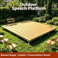 Plateforme extérieure surélevée en WPC à hauteur réglable, emboîtable, imperméable et antidérapante pour jardin et cour