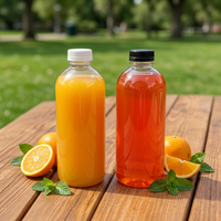 Bouteille en plastique PET de 200 ml, 350 ml, 500 ml, 1 L avec bouchon à vis, emballage pour boissons, conteneur pour thé au lait, boissons froides, vente en gros
