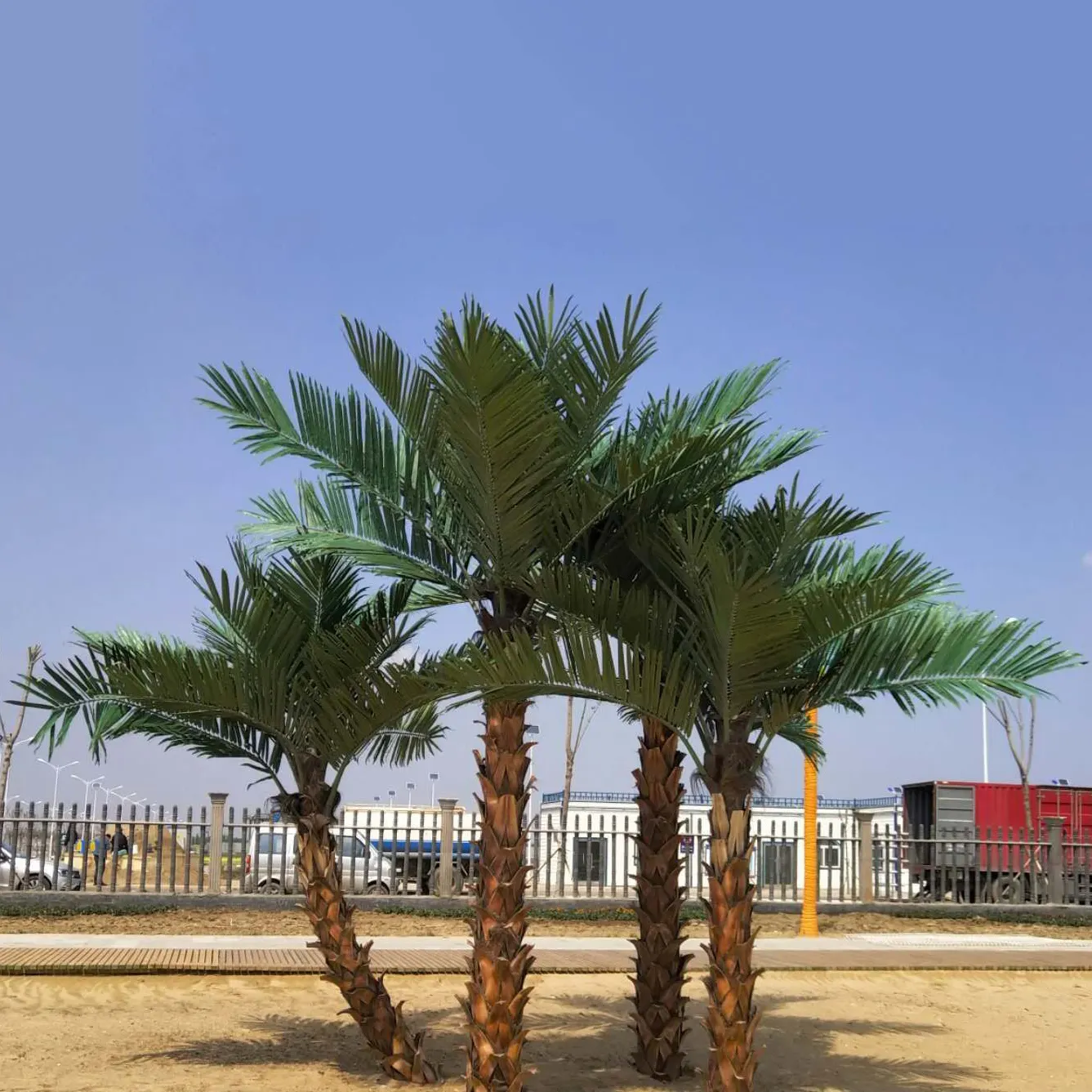 Alta simulazione grandi foglie finte piante all'aperto grandi palme artificiali di cocco per la decorazione costiera del giardino di casa 2m 3m 4m 5m 6m