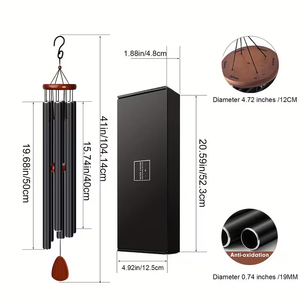 Campanas de Viento de Aluminio Grandes Personalizadas OEM de 50 Pulgadas, Resistentes a la Intemperie, Diseño Art Deco para Jardín, Patio o Espacios Exteriores Zen - Product Image 5