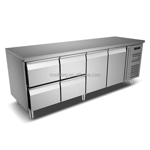 Hotel Cocina Restaurante Banco de trabajo de acero inoxidable de tamaño personalizado Nevera de mesa Congelador debajo del mostrador - Product Image 1