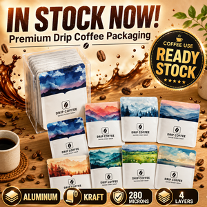 Auf Lager: Drip-Kaffee-Beutel + Hängefilter, Aluminium-Kraft-Kunststoff 4-lagige dicke Kaffee-Verpackungsbeutel, 50 Stück/<span class=keywords><strong>Packung</strong></span> - Product Image 2