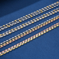 Collier de corde en argent sterling 925 importé d'Italie à prix d'usine placage tricolore lien romantique collier de mode hypoallergénique