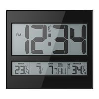 Neue Jumbo Digital Atomic Radio Controlled Clock LED-Anzeige Innen Außen temperatur Quadratische Wanduhr Alarm Desktop Verwendung