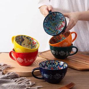Thân thiện với môi sứ ăn sáng cốc ngũ cốc Bohemian phong cách trái cây Yến Mạch Sữa chua salad Mug bát cho cà phê - Product Image 4