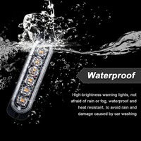 LED-Blitzlicht Blinkende Kühlergrill-Leuchten Auto-Notlicht 6LED Seitenlicht 12V-24V für Auto für LKW Stroboskop-LED-Licht Gelb Rot