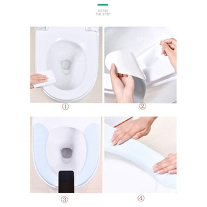Coussin de siège de toilette CF adhésif, lavable, réutilisable, avec double séparation, dos en TPR, adhésif, doux, protecteur, épais et chaud - Product Image 3