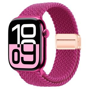 สายนาฬิกาข้อมือแบบยืดหยุ่นไนลอนถักสำหรับ Apple Watch S 10 11 46 มม. Ultra 49 มม. SE 44 มม. สายแม่เหล็ก ขายส่งจากโรงงาน - Product Image 5