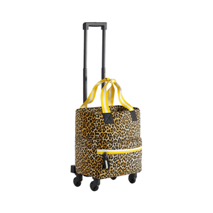 高品质大号女式绗缝旅行手提包滚动健身房周末旅行包轮防水拉链开合时尚 - Product Image 4