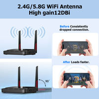 Antenne WiFi longue portée 12dBi à gain élevé double bande 2.4G/5.8G avec indice de protection IP65 et connecteurs pour routeur et adaptateur sans fil