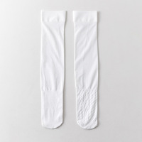 Chaussettes de compression pour femmes, fines, noires, amincissantes, pour l'été, à porter avec des petites chaussures en cuir, chaussettes longues blanches JK