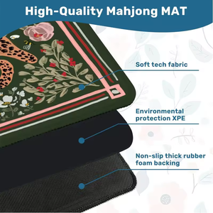 Tapis de <span class=keywords><strong>Mahjong</strong></span> pliables et portables <span class=keywords><strong>en</strong></span> gros avec motifs animaux marron, adaptés aux jeux de <span class=keywords><strong>Mahjong</strong></span> et de poker. - Product Image 5