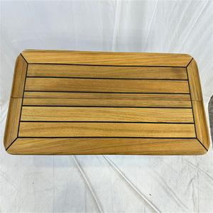 Plateau de table coulissant et pliable en teck avec motif étoile, taille 340/580x800mm, pour yacht et accessoires marins de camping-car - Product Image 1