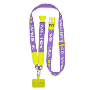 Lanière de cou en polyester sur mesure, réglable, avec impression de logo, porte-carte d'identité, lanière de téléphone multicolore - Product Image 2