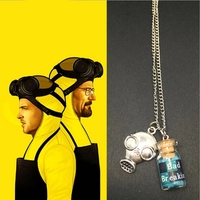 Pendentif avec bouteille en cristal bleu pour hommes et femmes, bijoux créatifs, personnalisés, film personnalisé, porte-clés