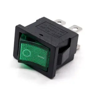 Mini Micro Power electrónico de 4 pines con interruptor basculante marino de luz LED verde, 1 unidad