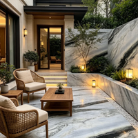 Grande dalle de marbre blanc Paia Stone, finition polie, durable, écologique, imperméable, design moderne, escalier, hall, villa, intérieur