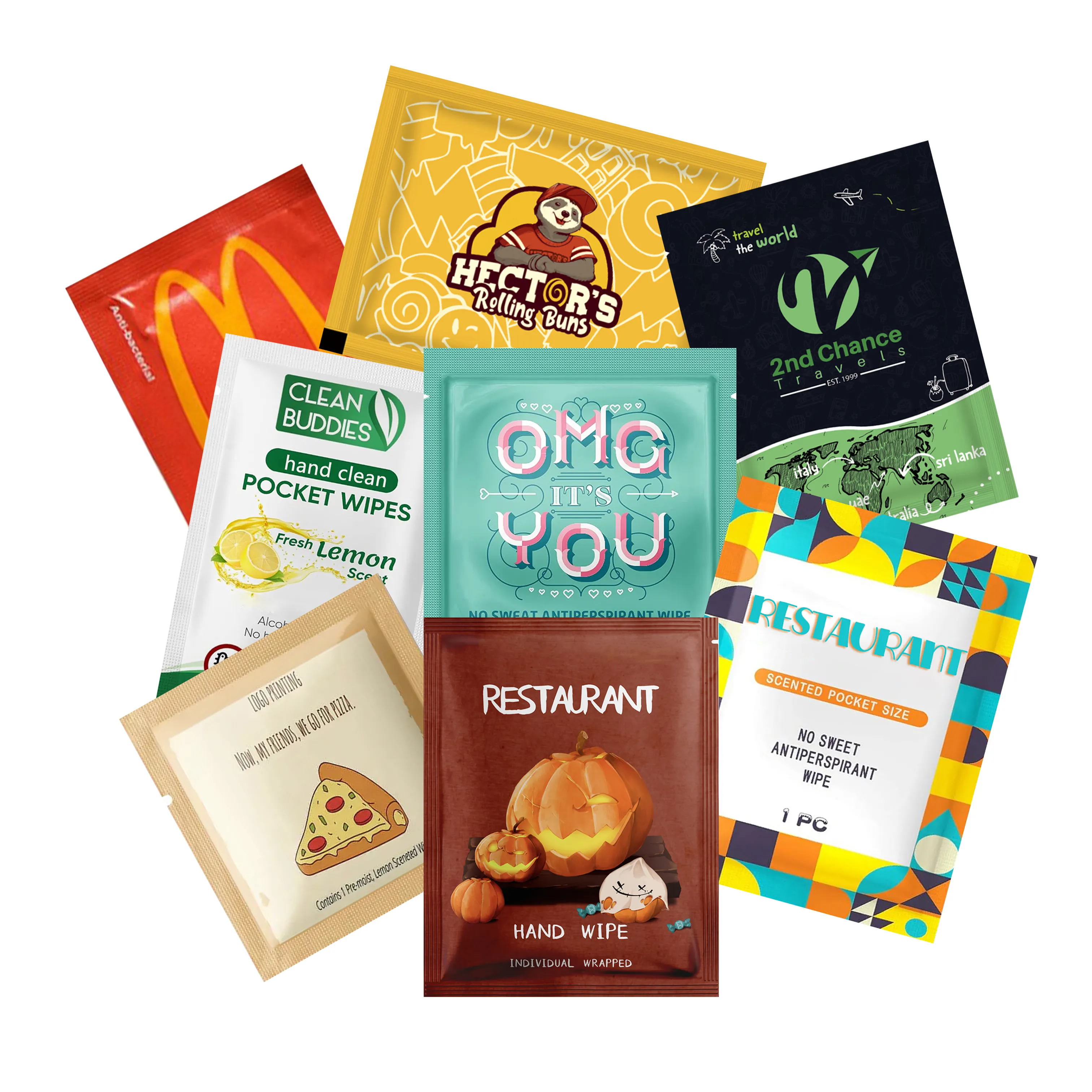 Custom Individual Face and Hand Wet Wipes Disposable Wipes Clean Wholesale Cleaning Single Wipes for Restaurant