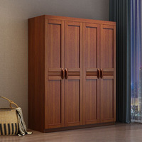 Armoire de chambre principale en bois massif de style chinois moderne avec 3/4/5/6 portes coulissantes/à battants et tiroirs, nouvelle collection