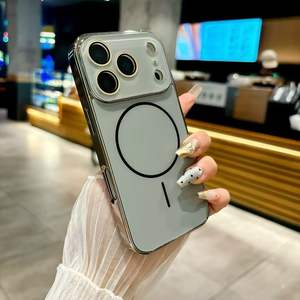 Per <span class=keywords><strong>Apple</strong></span> 17pro scudo magnetico con lenti in vetro AG <span class=keywords><strong>Cover</strong></span> trasparenti per IPhone17promax arancione custodia protettiva avanzata. - Product Image 2