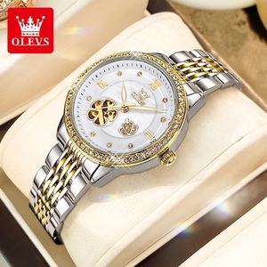 Envío Directo OLEVS 6706 Reloj Elegante de Diamantes para Mujer, Resistente al Agua, con Luz Nocturna, Reloj Mecánico Automático, Regalo para Mujer - Product Image 1