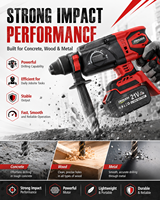 DERUIDA Perforateur rotatif électrique 21V le plus vendu, outils électriques pour la démolition industrielle du béton, perceuses