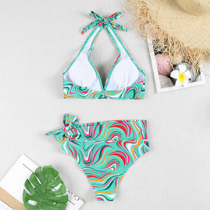 UPF 50 + 3D hiệu ứng in ấn kỹ thuật số 80% Polyamide 20% elastane biflex vải 4 cách căng phụ nữ Bộ Bikini - Product Image 6