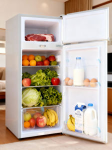 Refrigerador Compacto Elétrico Portátil de Aço Inoxidável 138L com Duas Portas e Descongelamento Automático, Eficiência Energética Grau 1, 1 Ano - Product Image 6