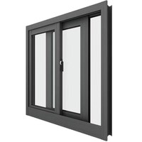 Fenêtre coulissante en verre pour balcon de chambre. Fenêtre coulissante en verre creux isolé avec moustiquaire.