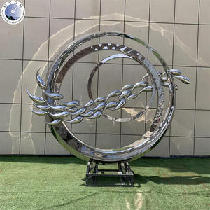 Sculpture circulaire en métal résistant à <span class=keywords><strong>la</strong></span> corrosion, en acier inoxydable, pour l'extérieur, vente chaude en usine, OEM - Product Image 6