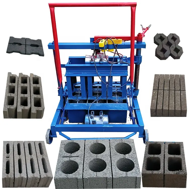 Máquina de fabricación de ladrillos huecos de movimiento pequeño 2-45 Precio de máquina de ladrillos de cemento de cenizas volantes de hormigón sólido