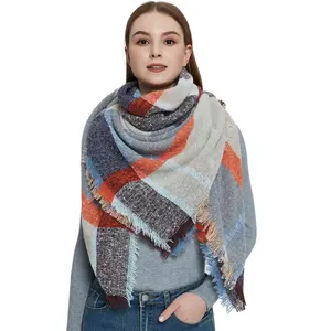 Womens Winter Fall Plaid Oversized Large for Women Warm Shawl Wrap pasmina scarf pashmina