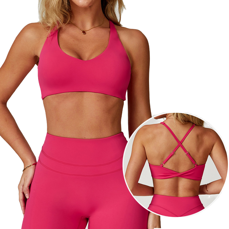 New High Quality Lightweight Breathable Four-Way Stretch Medium Support Yoga Bra