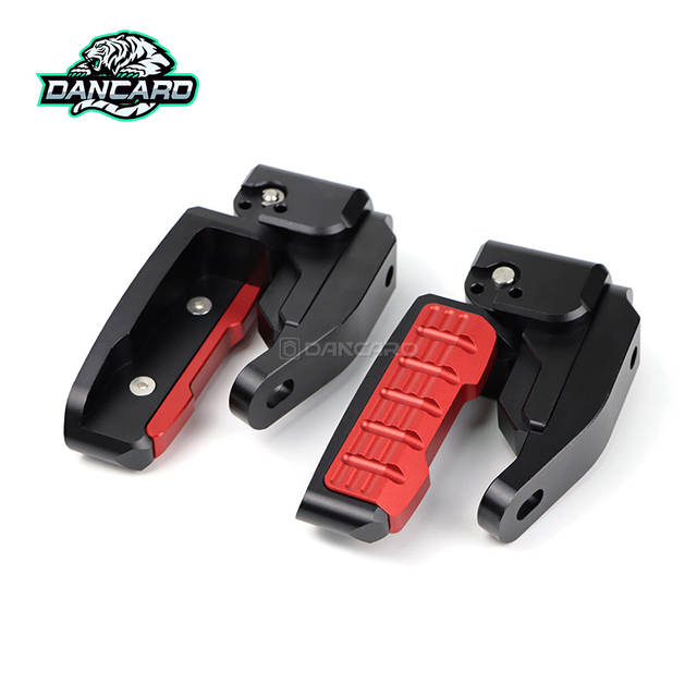 DANCARO Aluminum CNC Footrest Pedal for VESPA GTS GTV 200 250 300ie Foldable Foot Rest Chrome OEM ODM Accessories LOGO Laser