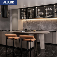 Allure Menuiserie Millwork Smart Modern Design Acrylique Pvc Durable Verre Contemporain Étanche Armoire en Verre Cuisines Pour Villia