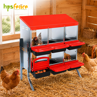 HPSFENCE Boîte de nidification pour poules à double couche et 6 compartiments, en acier, avec plateaux de collecte des œufs pour poules pondeuses