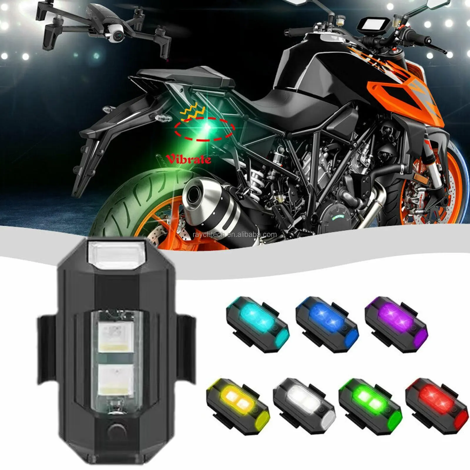 Universal LED Anti-collision Warning Light Mini Signal Light Drone with Strobe Light 7 Colors Turn Signal Indicator Motorcycle