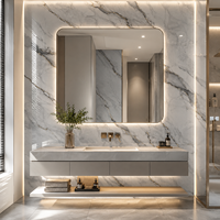 Panneaux muraux en PVC à effet marbre brillant anti-décoloration et à faible entretien pour la décoration intérieure